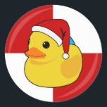 Christmas Cruise Ducks Verzamelbaar Ronde Sticker<br><div class="desc">Kinderen zullen graag deze leuke kerstcruiseschip cruising duck stickers ontvangen. Feliciteer de kinderen elke keer als ze een kruising eend vinden,  door ze een van deze schattige rubberen eendjes stickers te geven!</div>