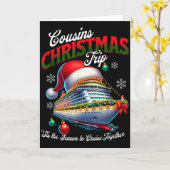 Christmas Cruise Ship Matching Cousins Trip Holida Kaart (Gele Bloem)