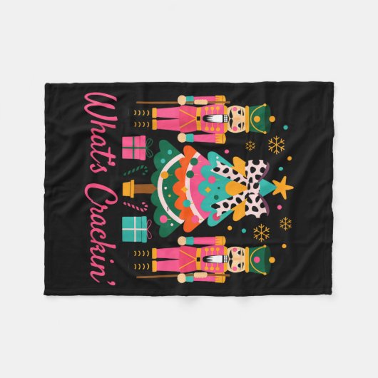 Christmas Crushing It Nutcracker - Funny Retro Ugl Fleece Deken (Voorkant (Horizontaal))