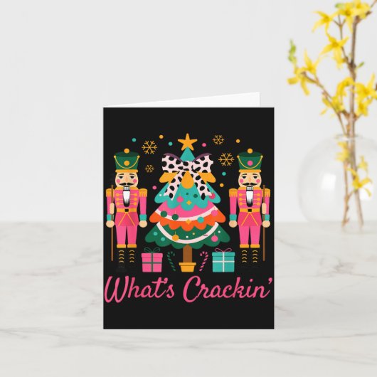 Christmas Crushing It Nutcracker - Funny Retro Ugl Kaart (Gele Bloem)