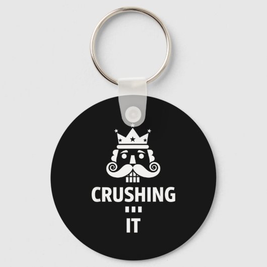 Christmas Crushing It Nutcracker - Funny Retro Ugl Sleutelhanger (Voorkant)