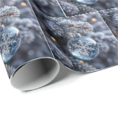 Christmas Crystal Snowflake Ornament Cadeaupapier (Rol Hoek)