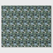 Christmas Crystal Snowman Ornament Cadeaupapier (Vlak)