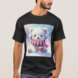Christmas Cub: Cozy Polar Bear in a Snowy Wonder T-shirt