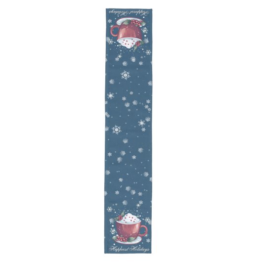 Christmas Cup of Hot Chocolate | Blue Medium Tafelloper (Voorkant)