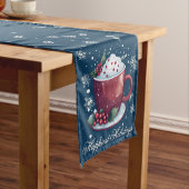 Christmas Cup of Hot Chocolate | Blue Medium Tafelloper (Voorbeeld)