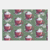 Christmas Cup of Hot Chocolate | Green Inpakpapier Vel (Voorkant 2)