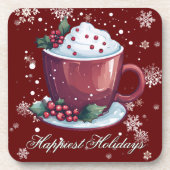 Christmas Cup of Hot Chocolate | Red Bier Onderzetter (Voorkant)