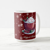 Christmas Cup of Hot Chocolate | Red Coffee Mug Koffiemok (Voorkant rechts)