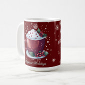 Christmas Cup of Hot Chocolate | Red Coffee Mug Koffiemok (Voorkant links)