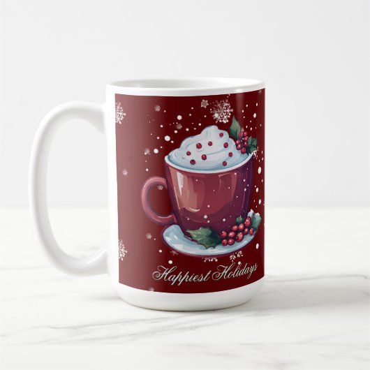 Christmas Cup of Hot Chocolate | Red Coffee Mug Koffiemok (Links)