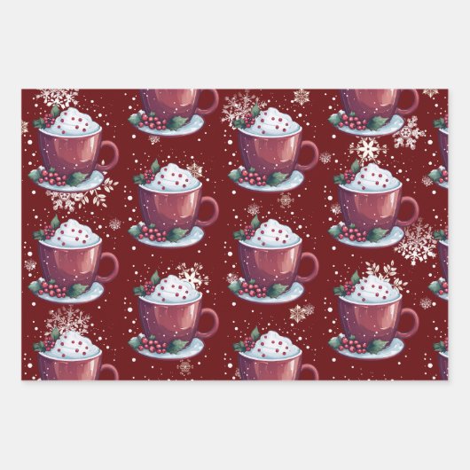 Christmas Cup of Hot Chocolate | Red Inpakpapier Vel (Voorkant 2)
