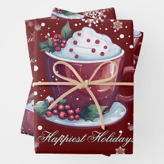 Christmas Cup of Hot Chocolate | Red Inpakpapier Vel (In situ)