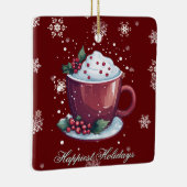 Christmas Cup of Hot Chocolate | Red Keramisch Ornament (Rechts)