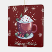 Christmas Cup of Hot Chocolate | Red Keramisch Ornament (Links)