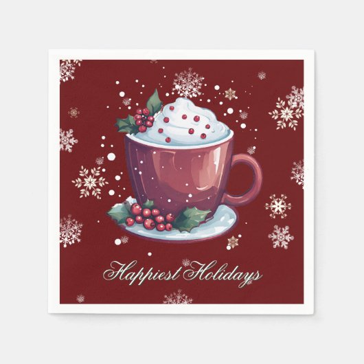 Christmas Cup of Hot Chocolate | Red Servet (Voorkant)