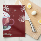 Christmas Cup of Hot Chocolate | Red Theedoek (Quarter Fold)