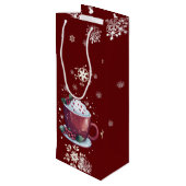 Christmas Cup of Hot Chocolate | Red Wijn Cadeautas (Achterkant Gekanteld)