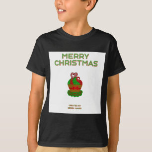 Christmas Cupcake Boy's Black Basic T-Shirt