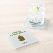 Christmas Cupcake Glass Onderzetter (Schuin)