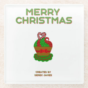Christmas Cupcake Glass Onderzetter