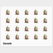 Christmas Cupcake Simple Seasonal Ronde Sticker (Vel)