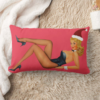 CHRISTMAS CURVY PINUP GIRL LUMBAR PILLOW KUSSEN