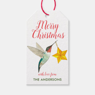 Christmas Custom Hummingbird Gift Tags Cadeaulabel