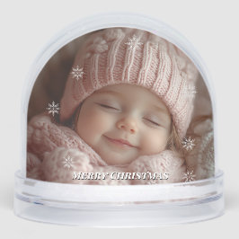 Christmas Custom Photos Snowflakes Snow Globe Sneeuwbol