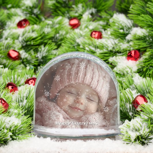 Christmas Custom Photos Snowflakes Snow Globe Sneeuwbol (Kerstmis)