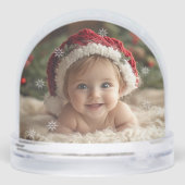 Christmas Custom Photos Snowflakes Snow Globe Sneeuwbol (Achterkant)