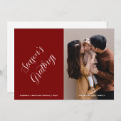 Christmas Customizable Photo and Text Feestdagenkaart (Voorkant / Achterkant)