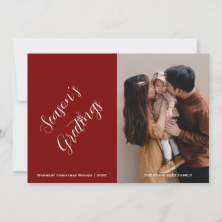 Christmas Customizable Photo and Text  Feestdagenkaart