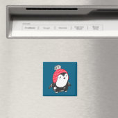 Christmas Cute Baby Penguin Wearing Winter Hat W_e Magneet (Insitu (Vaatwasser))