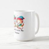 Christmas Cute Cat Meet Me Under The MistleToe Koffiemok (Voorkant rechts)