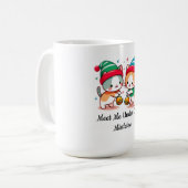 Christmas Cute Cat Meet Me Under The MistleToe Koffiemok (Voorkant links)