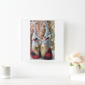 ****CHRISTMAS CUTE FINSE GNOMES*** CLOCK VIERKANTE KLOK (Huis)