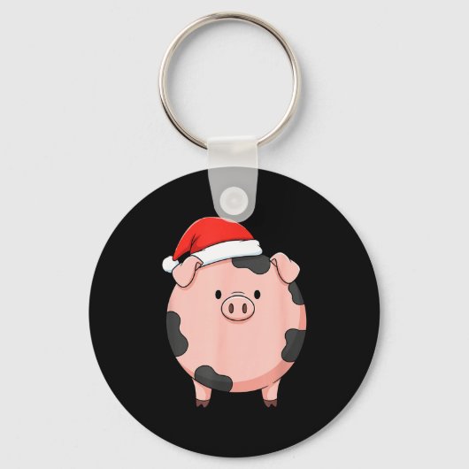 Christmas Cute G Round Nk G Holiday Art  Sleutelhanger (Voorkant)
