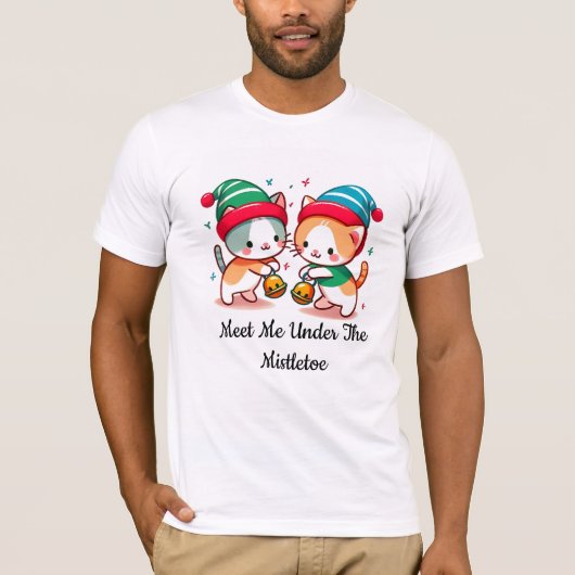 Christmas Cute Meet Me Under The MistleToe T-shirt (Voorkant)