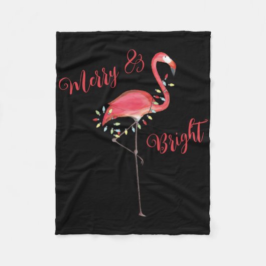 Christmas Cute Nk Flamingo String Lights T Shirt  Fleece Deken (Voorkant)