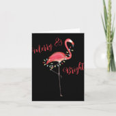 Christmas Cute Nk Flamingo String Lights T Shirt Kaart (Voorkant)
