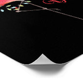 Christmas Cute Nk Flamingo String Lights T Shirt  Poster (Hoek)