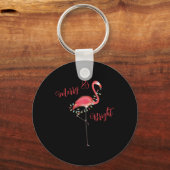 Christmas Cute Nk Flamingo String Lights T Shirt Sleutelhanger (Voorkant)