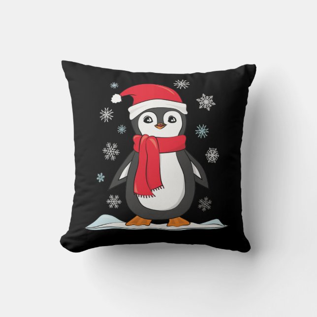 Christmas Cute Penguin Kussen (Voorkant)