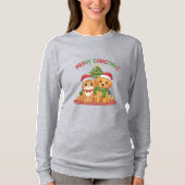 Christmas Cute Pet Friends T-shirt (Voorkant)
