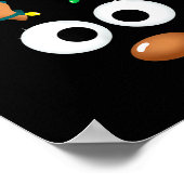 Christmas Cute Reindeer Face Antlers Wrapped In Li Poster (Hoek)