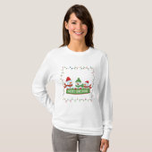Christmas Cute Snowmen Lights Frame T-shirt (Voorkant volledig)