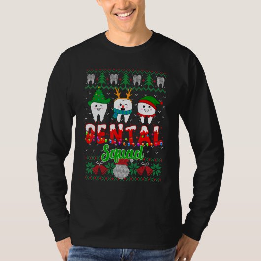 Christmas Cute Teeth Dental Assistant Xmas Dental  T-shirt (Voorkant)