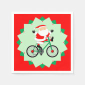Christmas Cyclist Holiday Biking Party Servet (Voorkant)