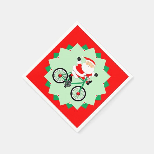 Christmas Cyclist Holiday Biking Party Servet (Hoek)